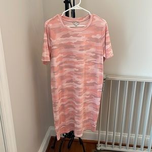 Lucky Brand Pink Camo T Shirt Dress Size M
